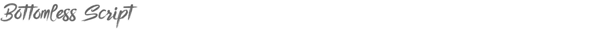 Sample characters Bottomless Script Font